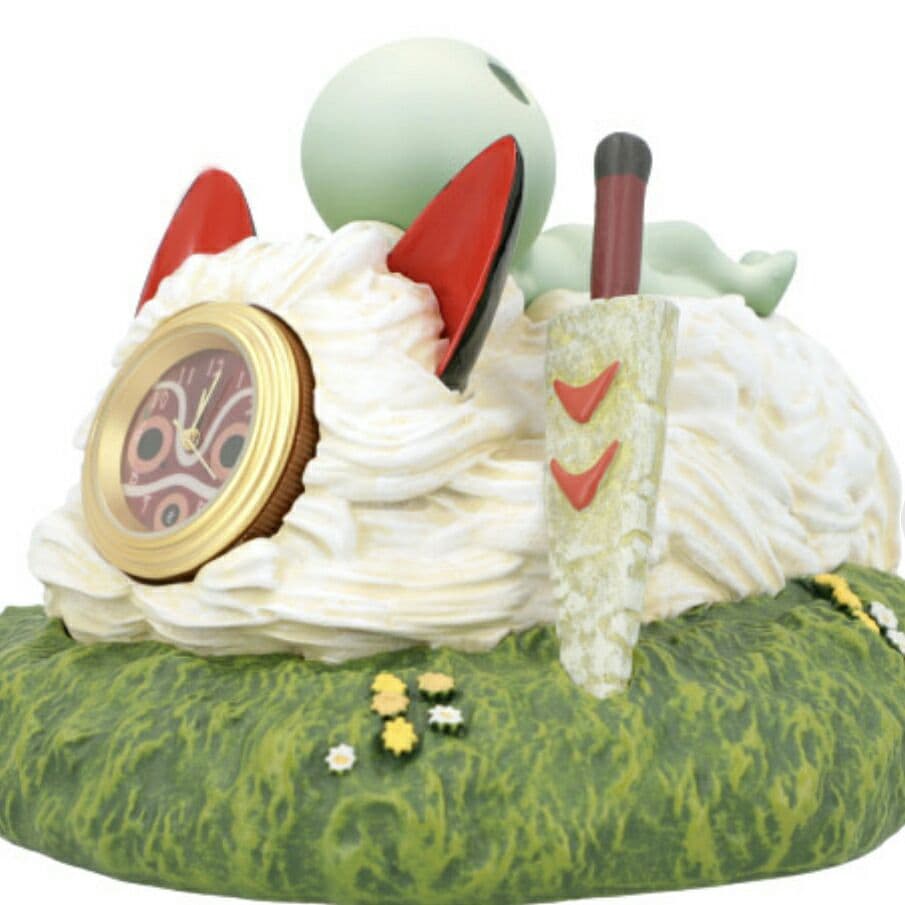 もののけ姫　ミニ置時計　サンのお面の上で