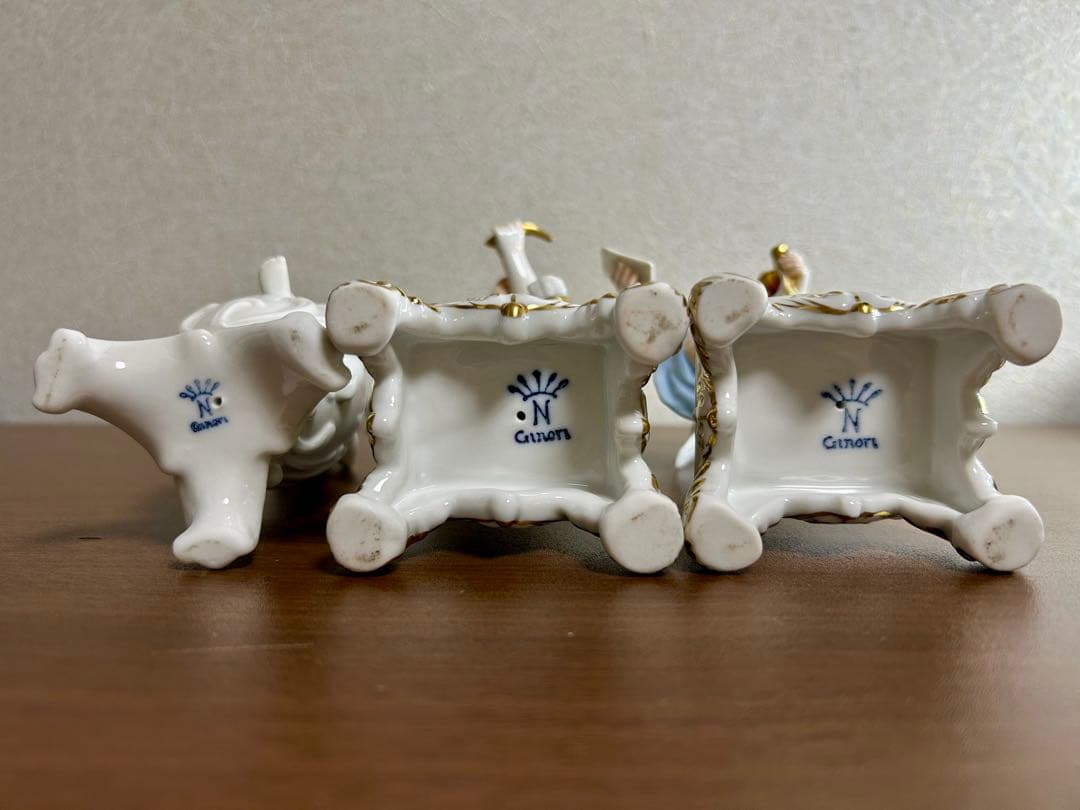 天使 置物 3体セット カポディモンテ風 GINORI 陶器