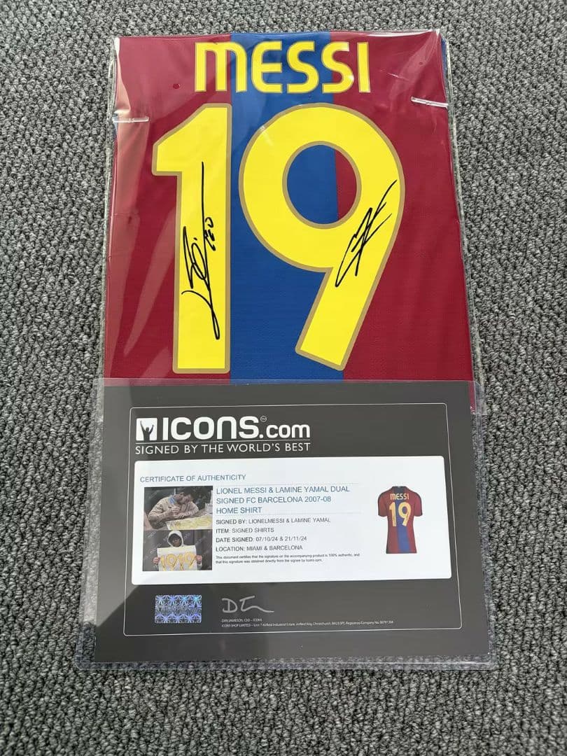 メッシ＆ヤマル 直筆サインユニフォーム ICONS証明書 レア