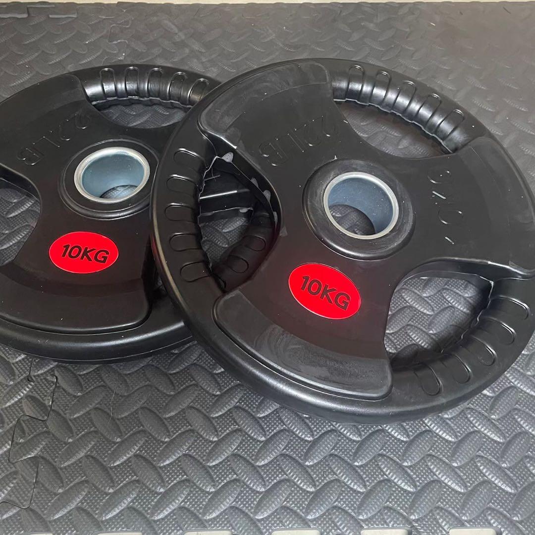 ■3月限定■ラバー バーベルプレート計20kgセット(10kg×2枚) 50m