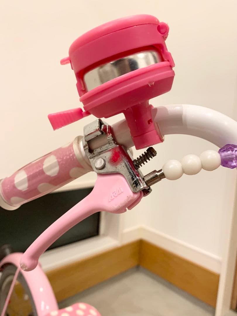 子供用自転車 16インチ ピンク　アイデス社　ミニーマウス・ポルカドット