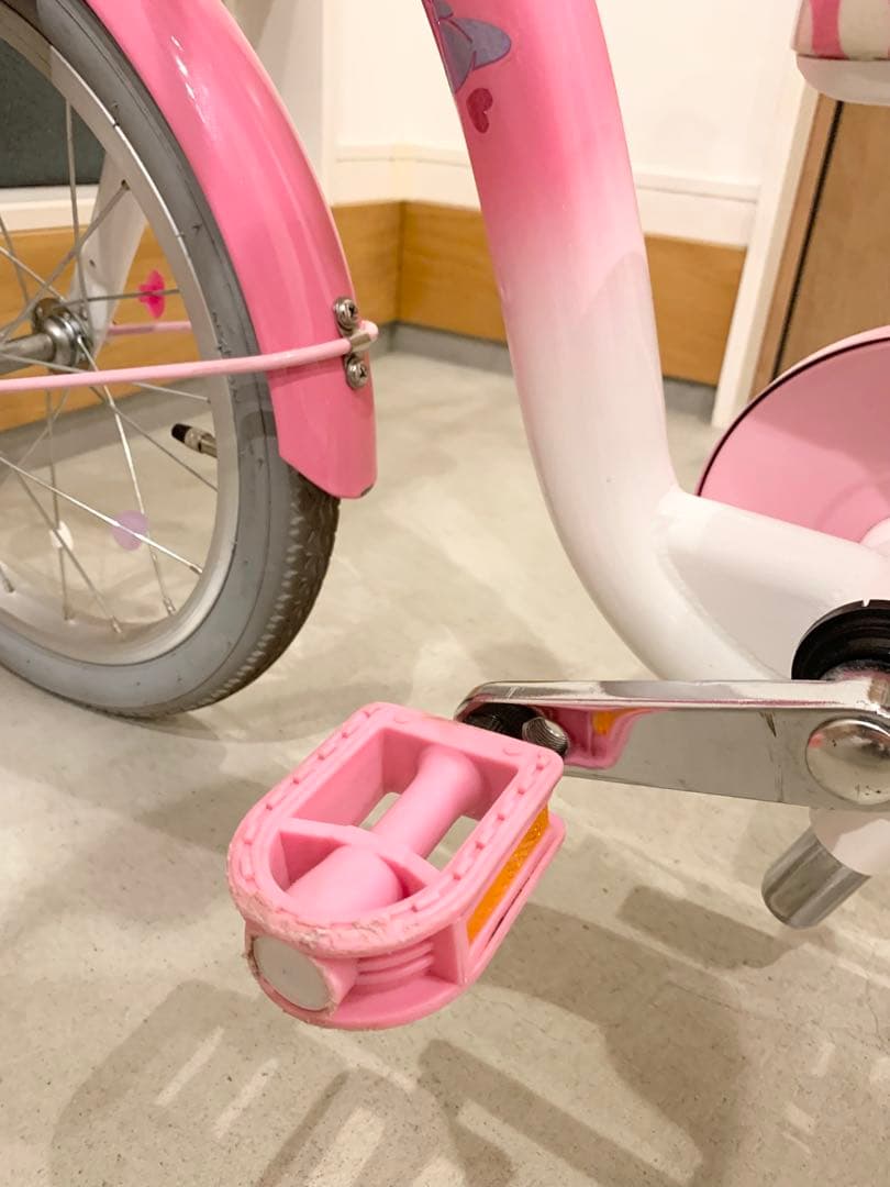 子供用自転車 16インチ ピンク　アイデス社　ミニーマウス・ポルカドット