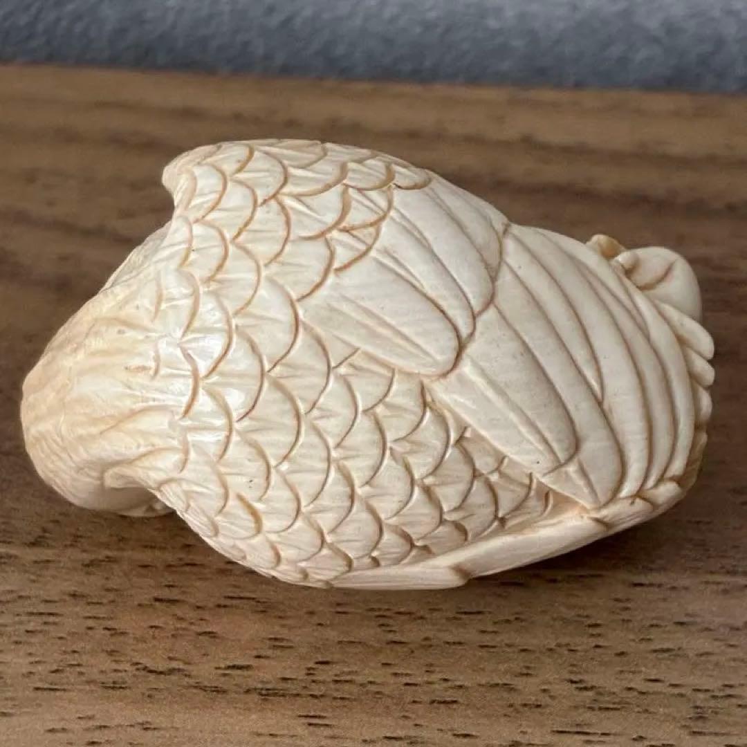 根付「鷲と蛙」銘：正次