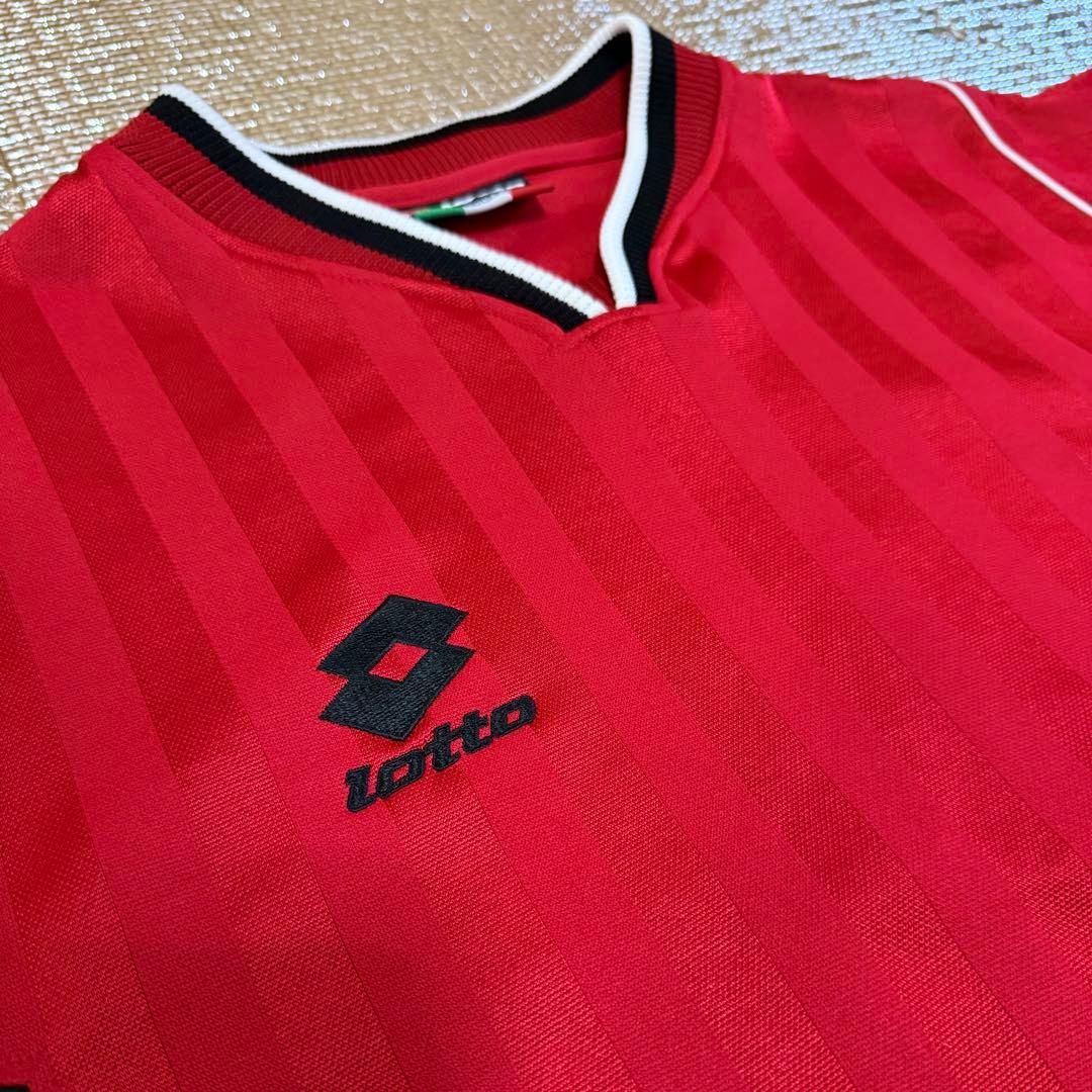 【極美品】Lotto ロット ヴィンテージ ゲームシャツ L 長袖 赤黒 90s