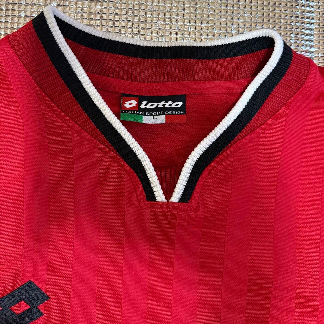 【極美品】Lotto ロット ヴィンテージ ゲームシャツ L 長袖 赤黒 90s