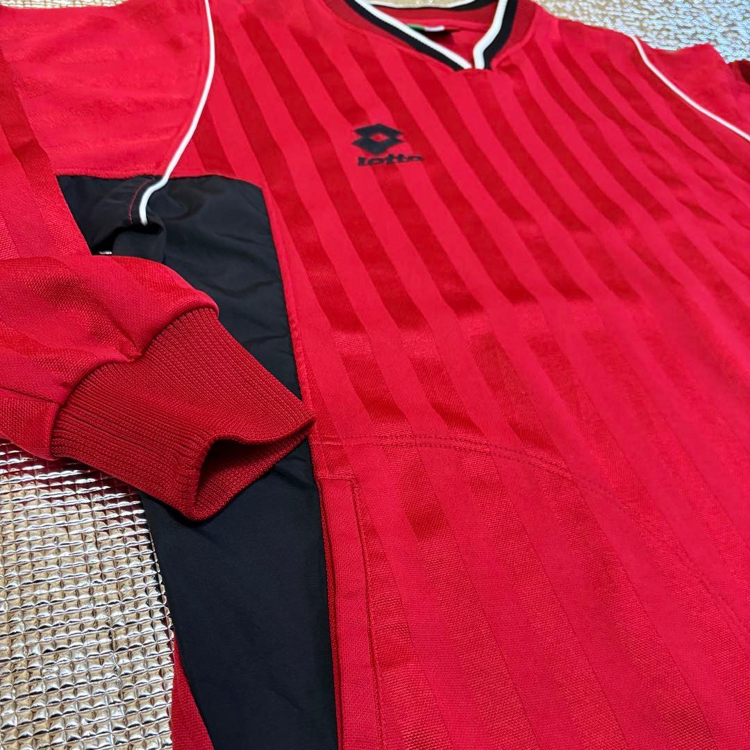 【極美品】Lotto ロット ヴィンテージ ゲームシャツ L 長袖 赤黒 90s