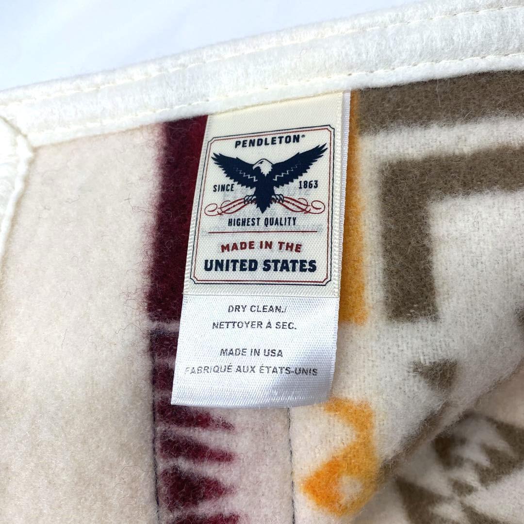 ペンドルトン チーフジョセフクリブ ブランケット ひざ掛け肩掛け防寒 アイボリー