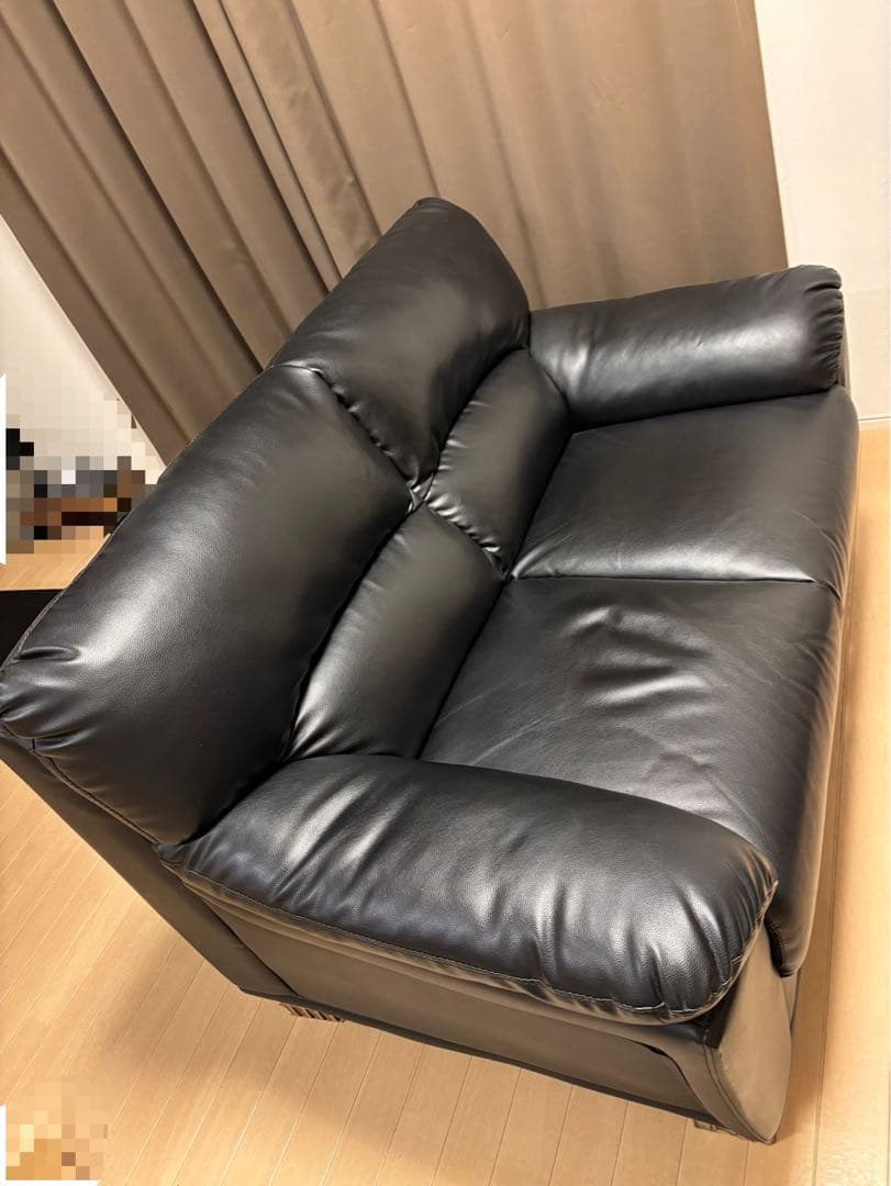 本革(黒) 2人掛けソファ