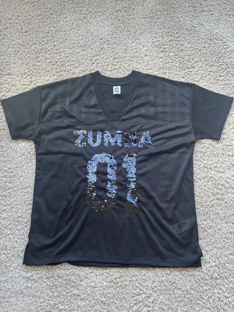 ZUMBA スパンコールロゴ　メッシュTシャツ　S 新品未使用　タグなし　正規品