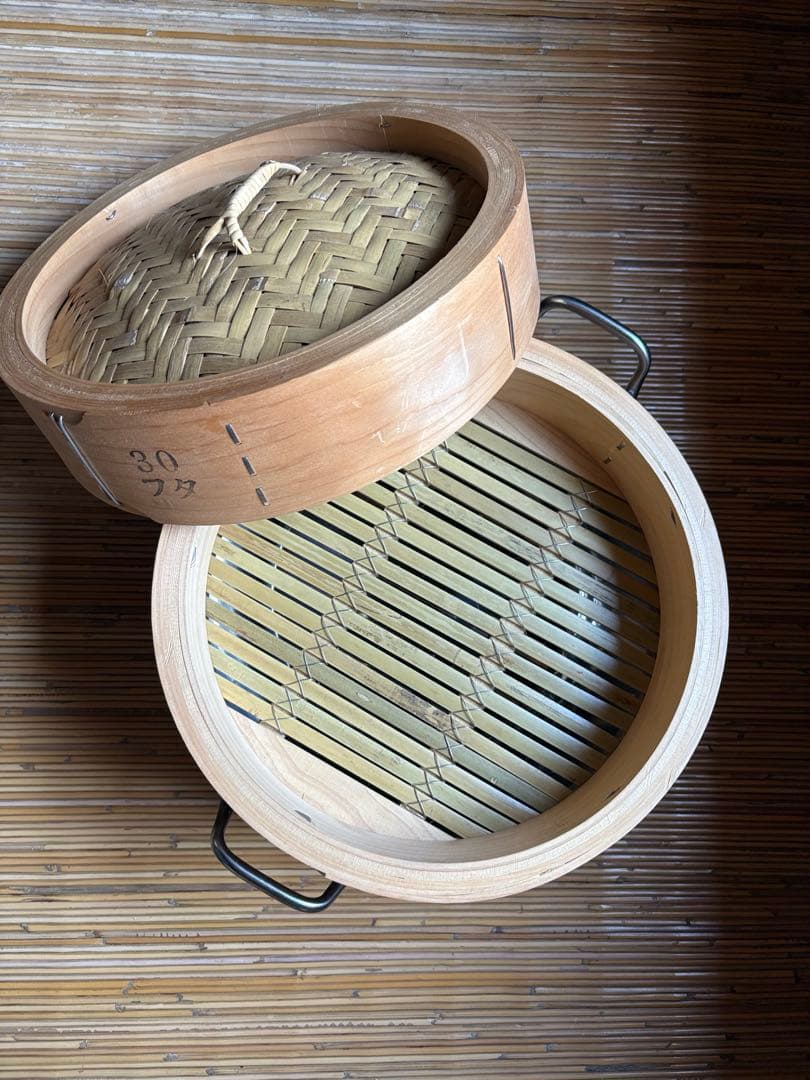 未使用に近い　国産桧せいろ・鍋セット