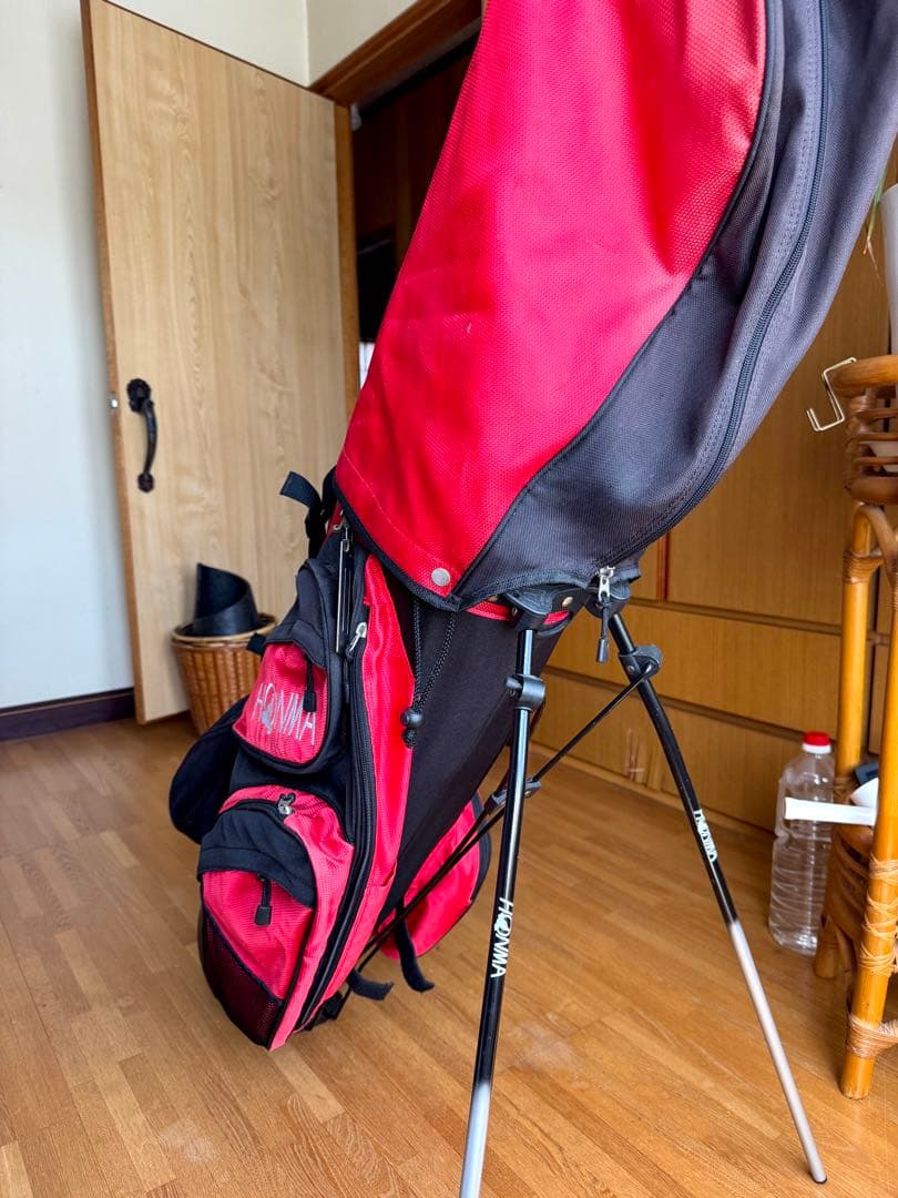 HONMA スタンド付キャディバッグ 赤黒　スタンド付