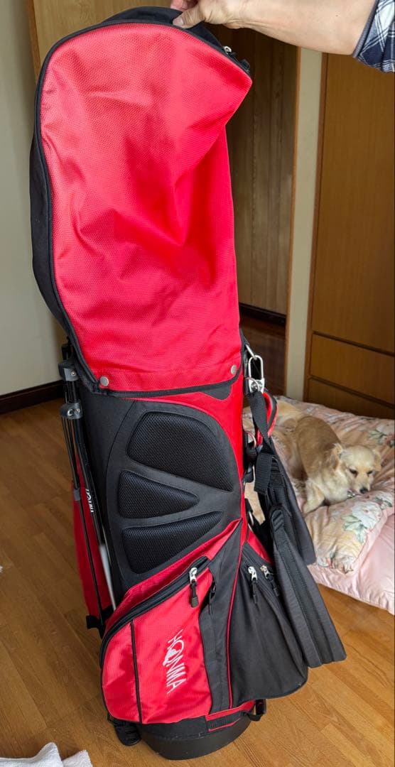 HONMA スタンド付キャディバッグ 赤黒　スタンド付