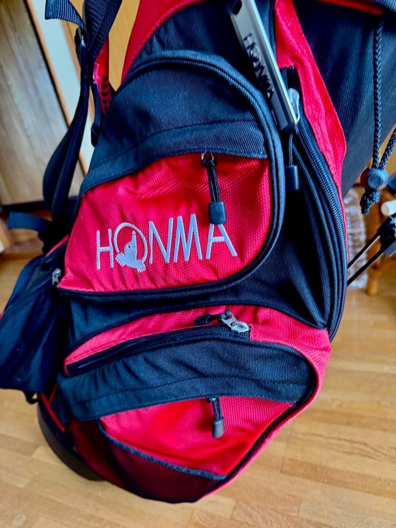 HONMA スタンド付キャディバッグ 赤黒　スタンド付