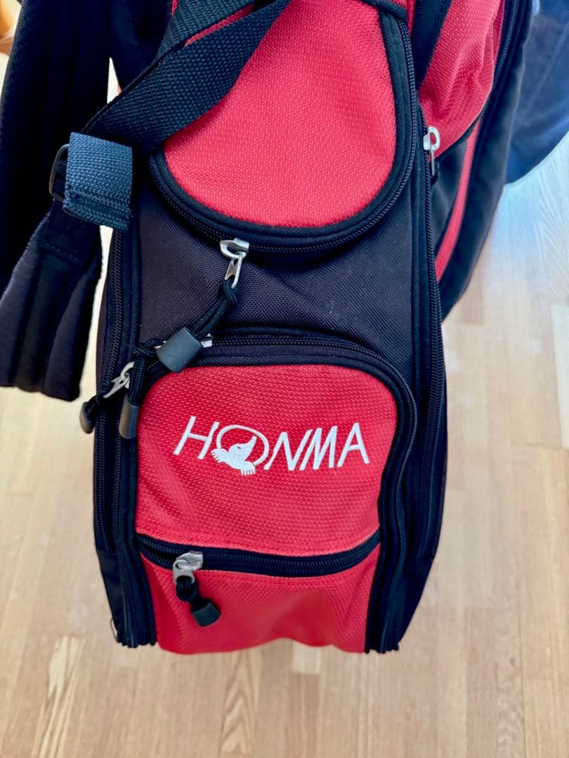 HONMA スタンド付キャディバッグ 赤黒　スタンド付