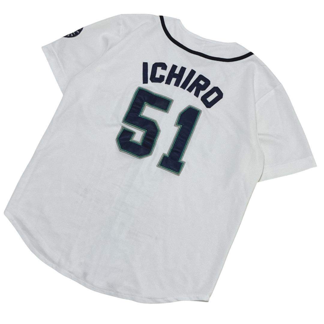 MLBマリナーズ イチロー 51 両面刺繍 ユニフォーム ゲームシャツ XL相当