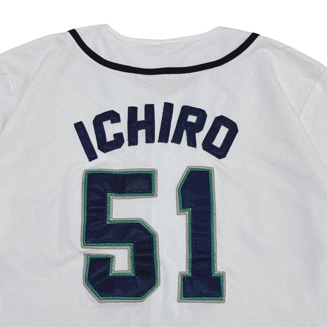 MLBマリナーズ イチロー 51 両面刺繍 ユニフォーム ゲームシャツ XL相当