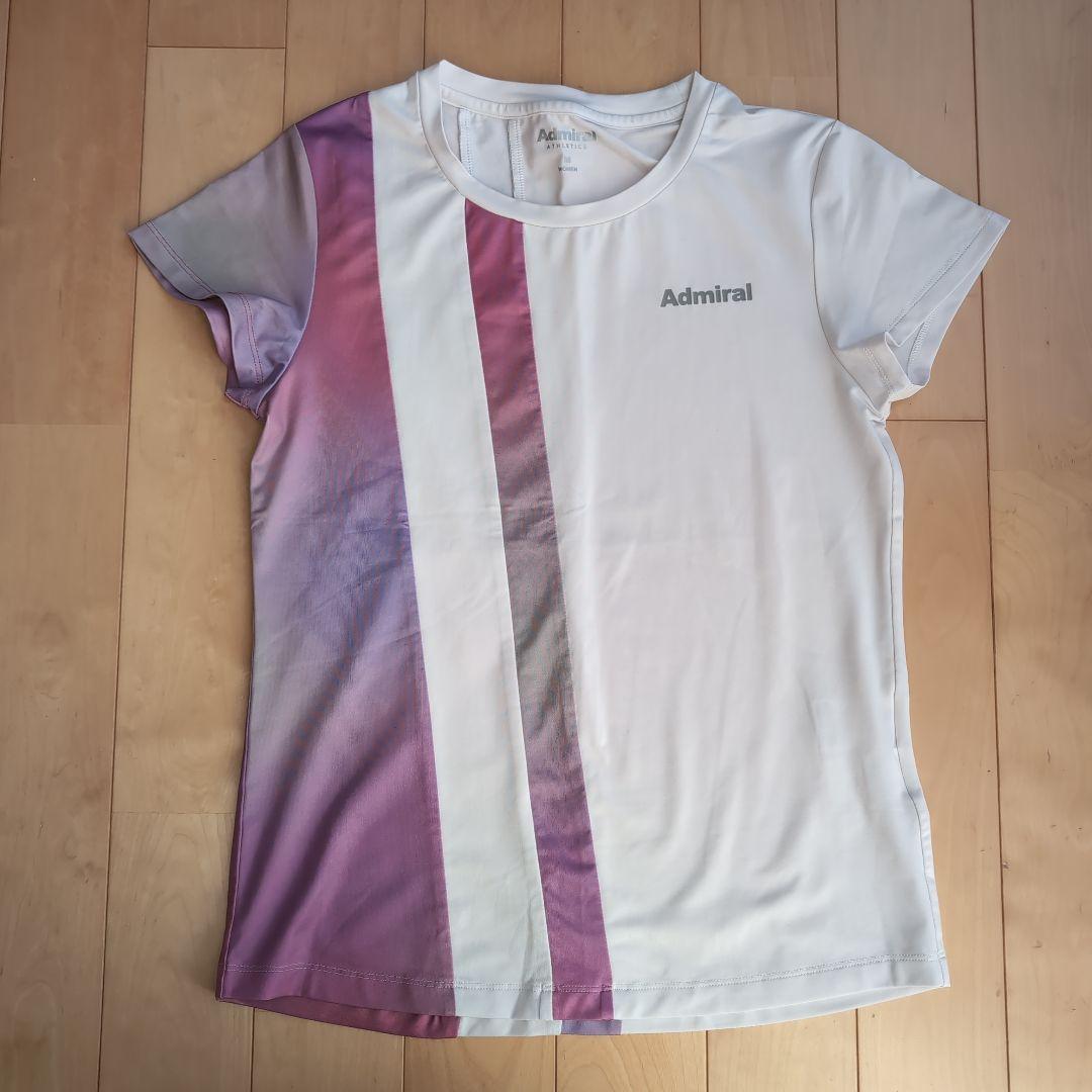 Admiral テニスTシャツ ホワイト パープル　Mサイズ