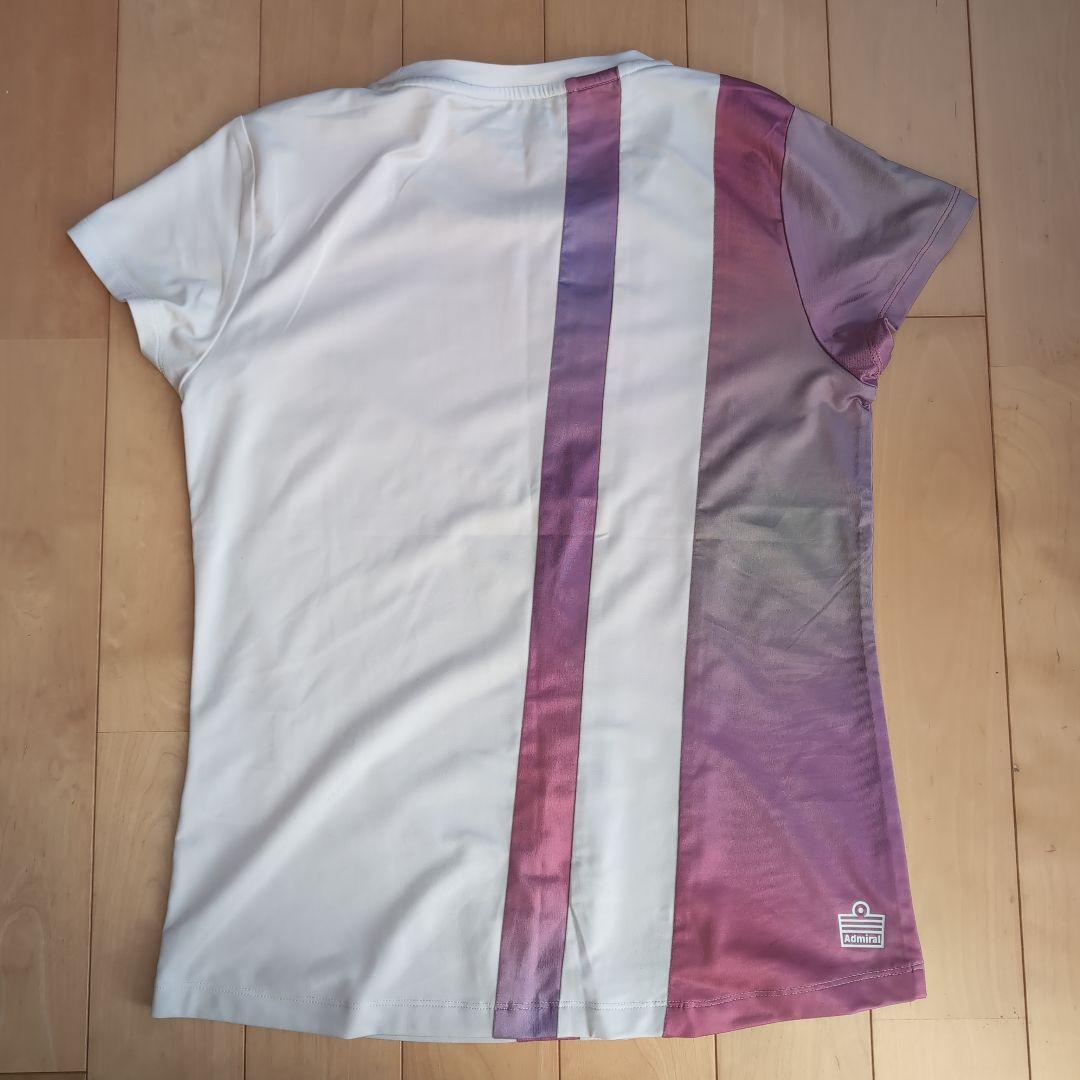 Admiral テニスTシャツ ホワイト パープル　Mサイズ