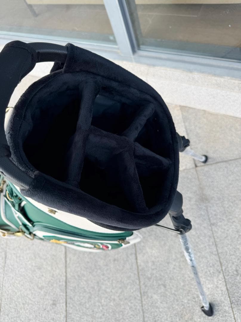 Malbon ゴルフバッグ立式スタンド式 ピンストライプ調 ロゴデザイン