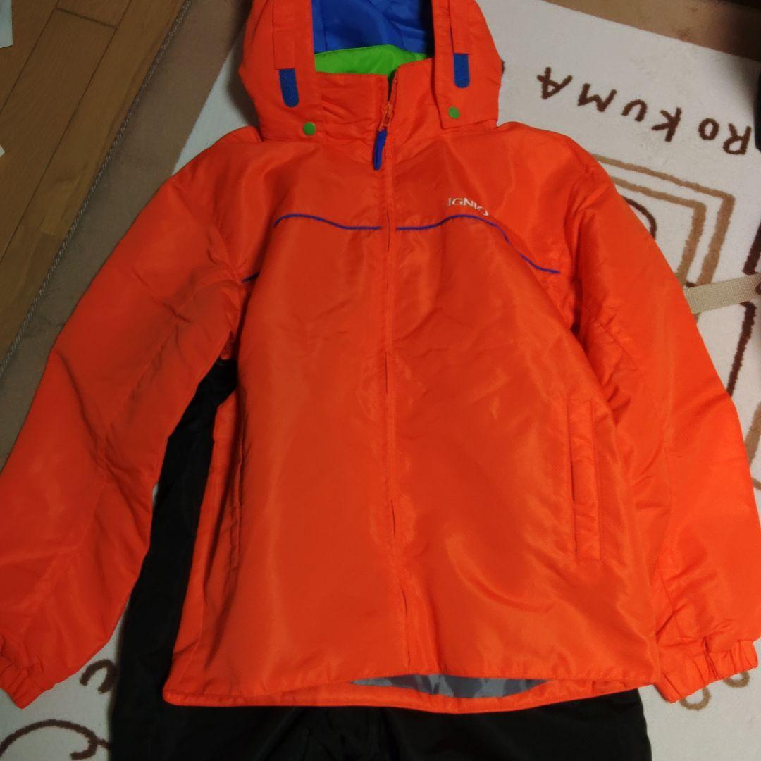 150cmイグニオスノーウェア上下セットオレンジ雪遊びスキースノーボード