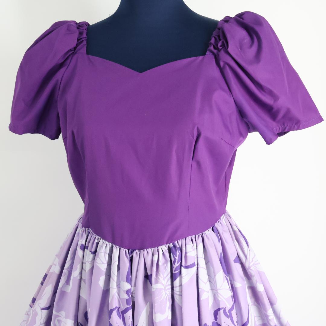 【美品 フラダンス用衣装】パープル Pualani プアラニ ワンピースドレス
