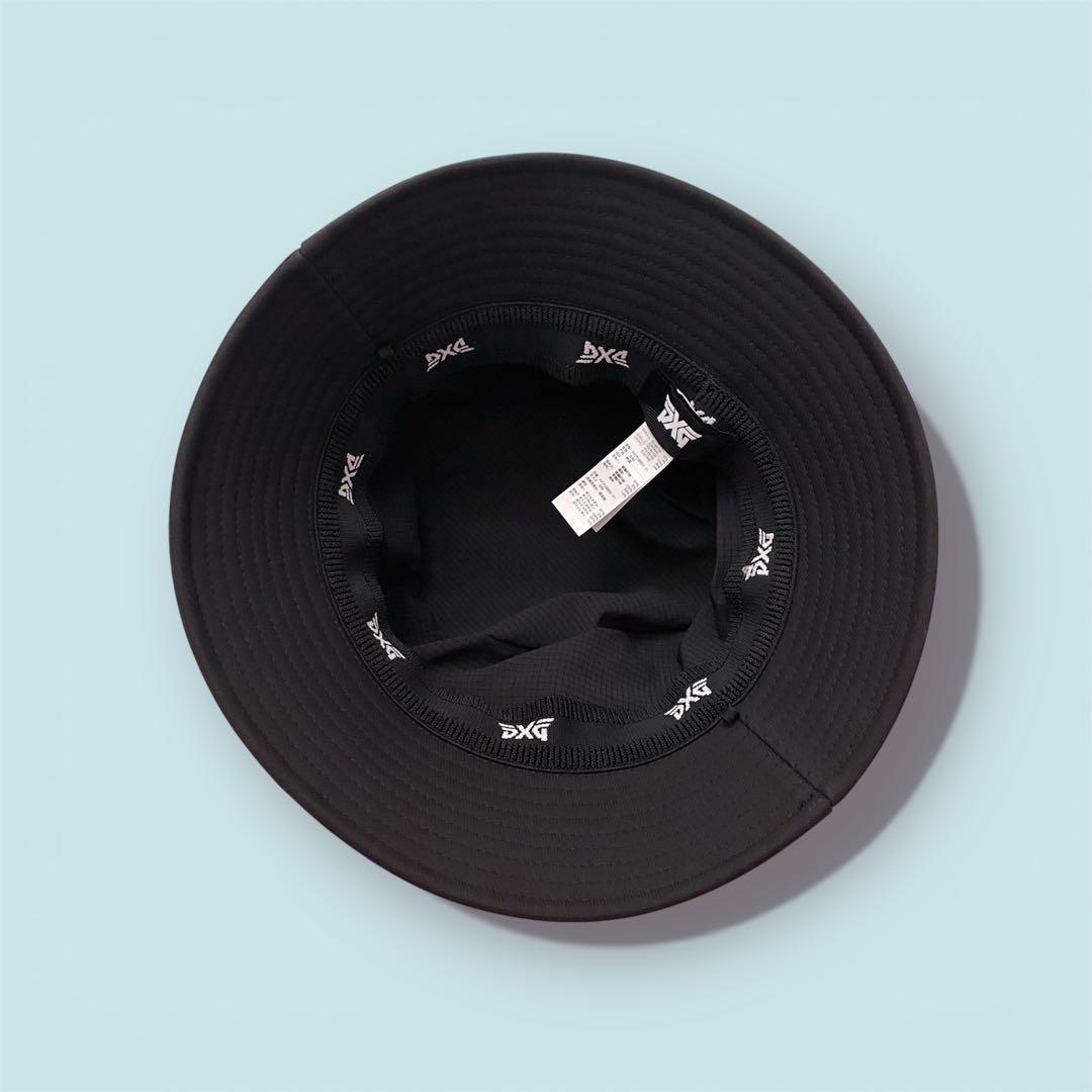 PXG ブラック バケットハット ストラップ付き　ユニセックス　男女兼用