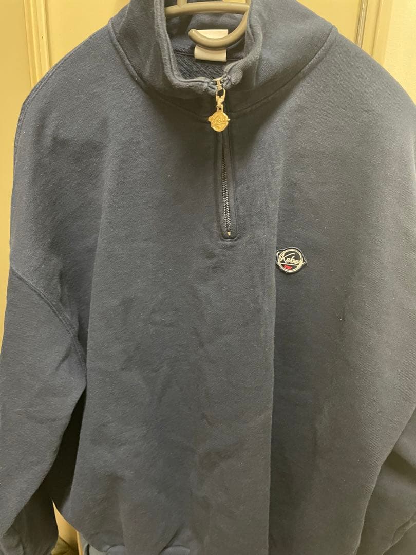 ネイビー ハーフジップ スウェットシャツ