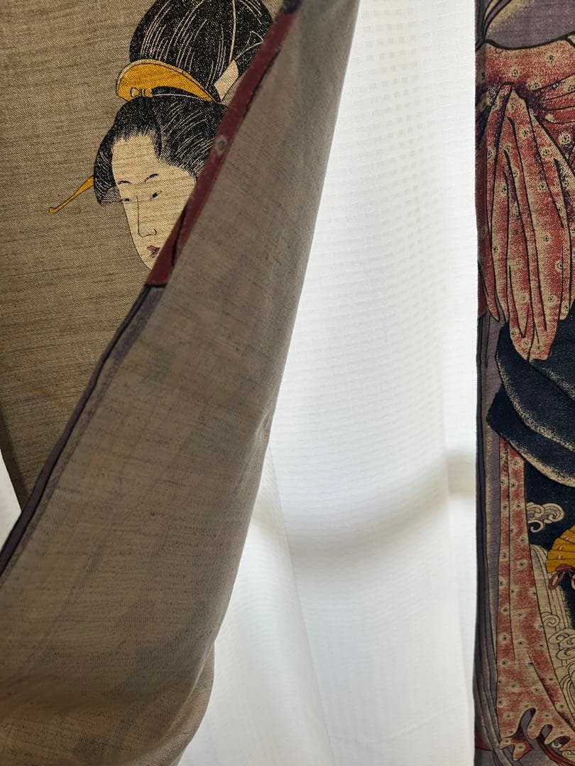 浮世絵暖簾のれん　喜多川歌麿「艶中八仙　西王母 」