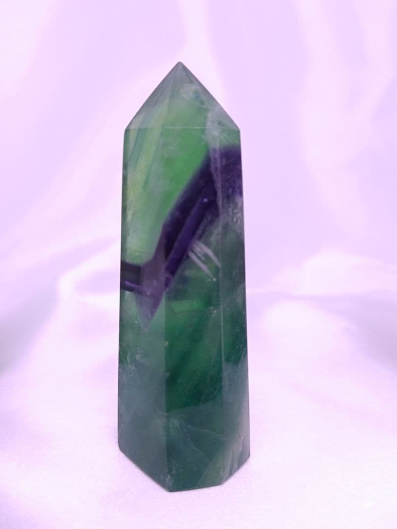 グリーン フローライト　ポイント　3本 セット　フェザー　蛍石　蛍光