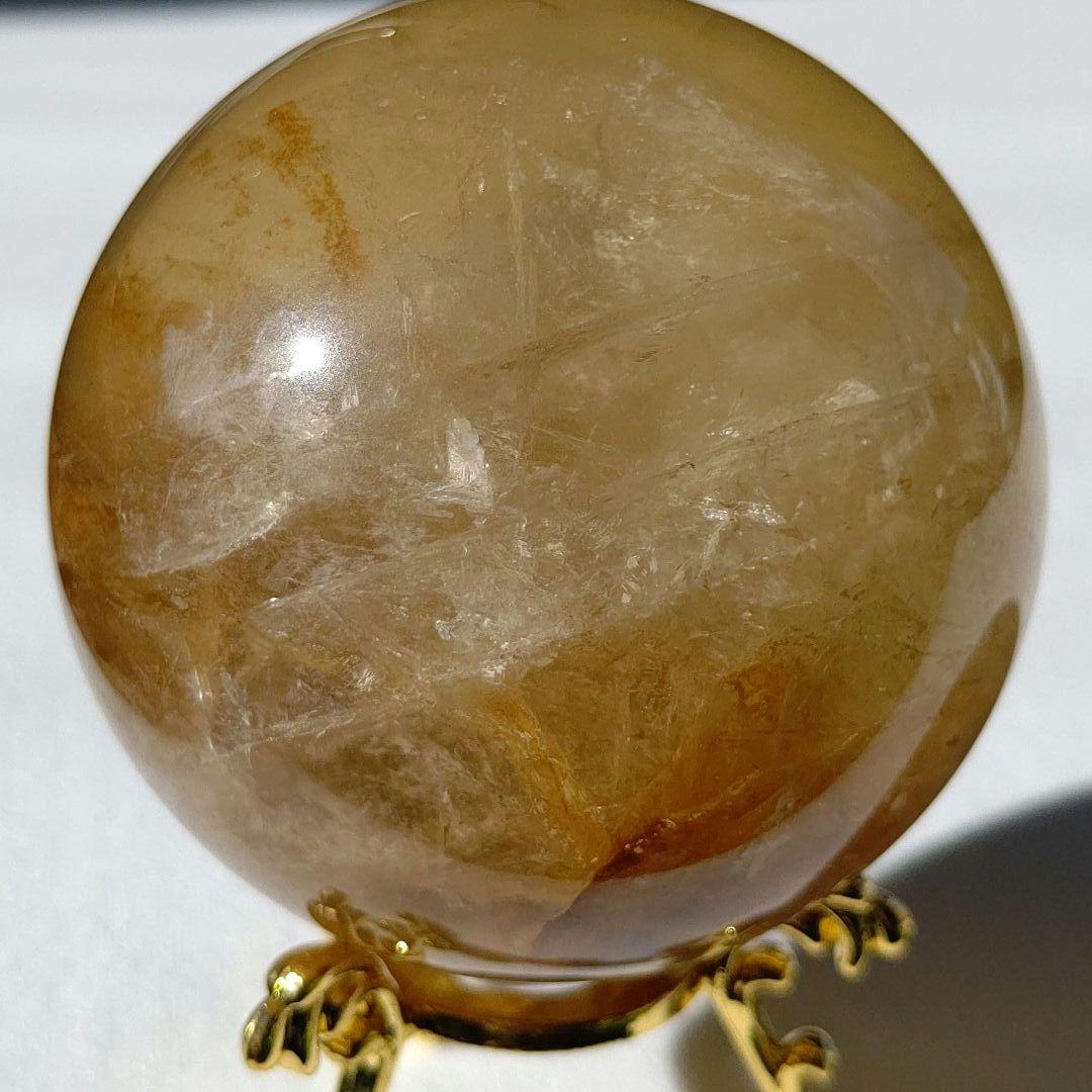 ゴールデンヒーラー　スフィア　天然石　丸玉　台座付き　7cm