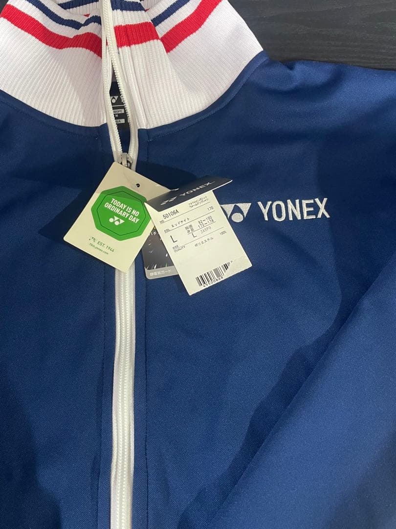 75周年モデルYONEX ジップアップジャケット Lネイビー