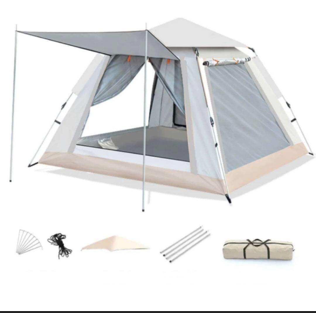 2023最新 テント ワンタッチ 4-6人用 UVカット キャンプ テントc36