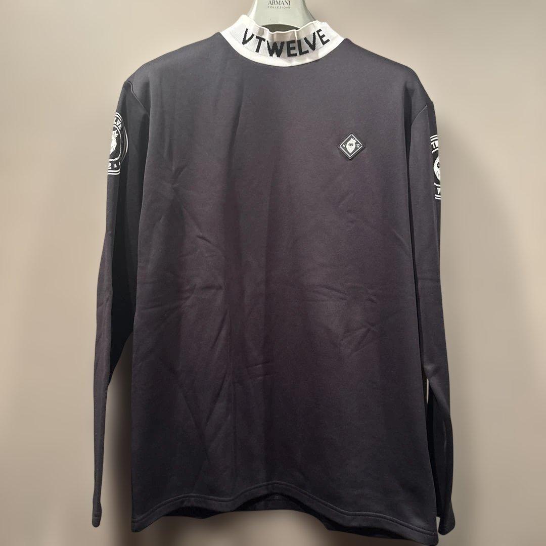 電キュウです。VTWELVE ブラックモックネック長袖シャツサイズXXL