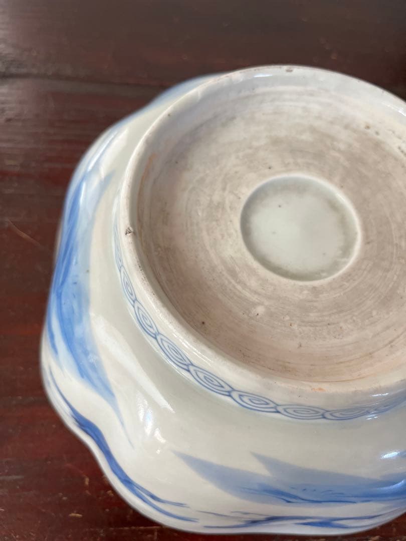 珍図　江戸後期幕末　古伊万里　染付　猿　虎　木瓜形鉢　鶴　山水村　干支