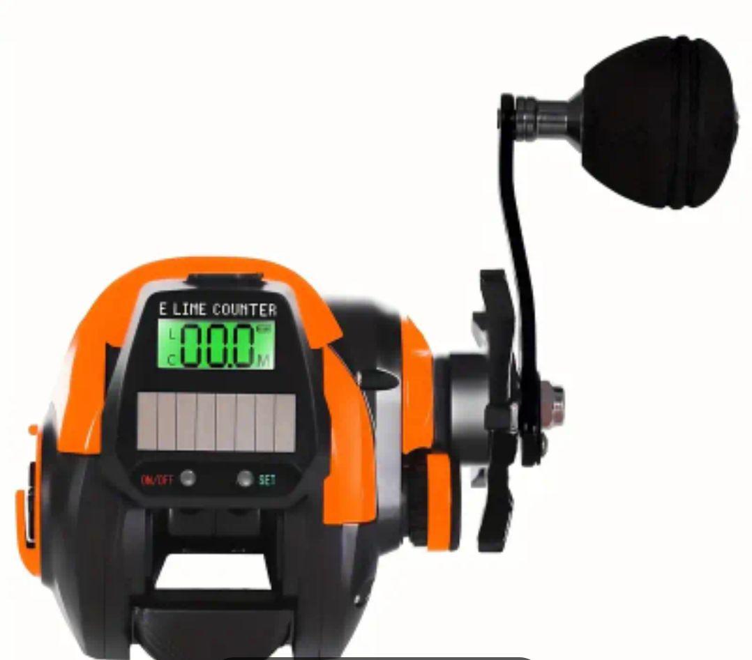 【未使用】デジタルカウンター付両軸リール 右巻きシングルパワーハンドル