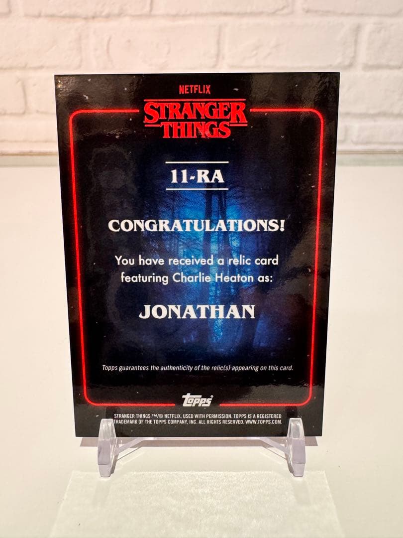 【世界75枚限定】 STRANGER THINGS JONATHAN 衣装カード