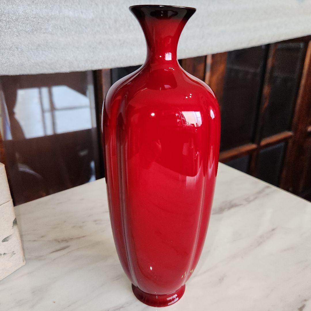 ノリタケスタジオコレクション　花瓶　辰砂　花生