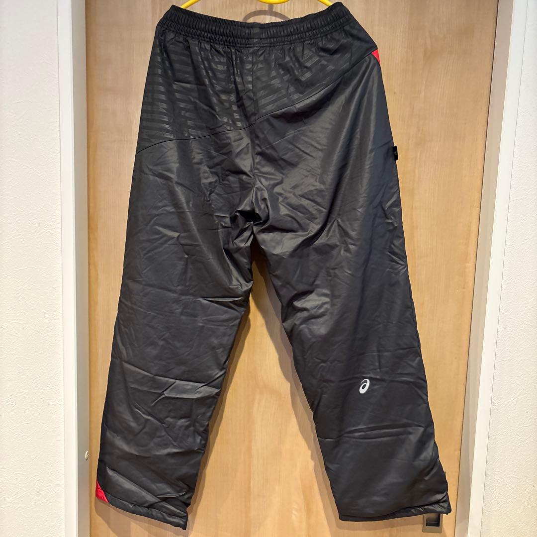 美品 ASICS ウインドブレーカー上下セット レッド/ホワイト/ブラック M