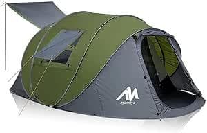 【2ドア】ayamaya ポップアップテント 4人～6人用 防水 グリーン