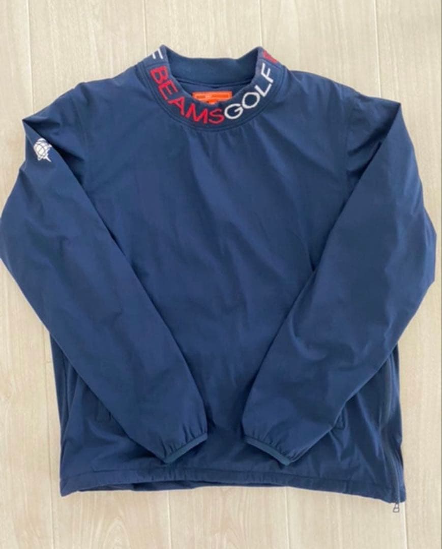 BEAMS GOLF モックネック プルオーバ ネイビー Mサイズ