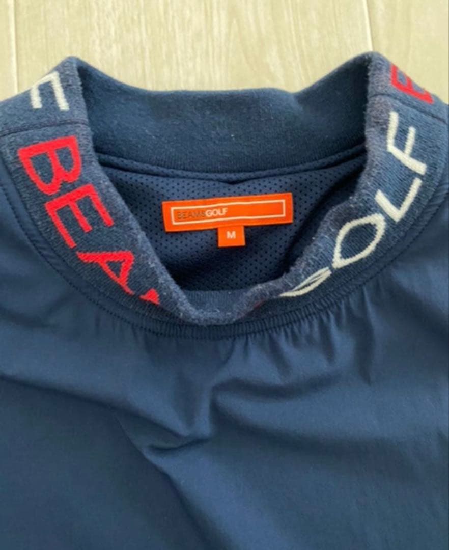 BEAMS GOLF モックネック プルオーバ ネイビー Mサイズ