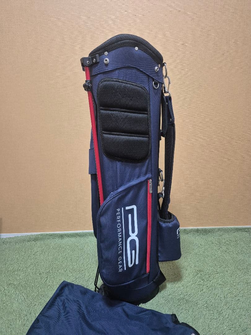 PG パフォーマンスギア キャディバッグ ネイビー　軽量　スタンド　コンパクト