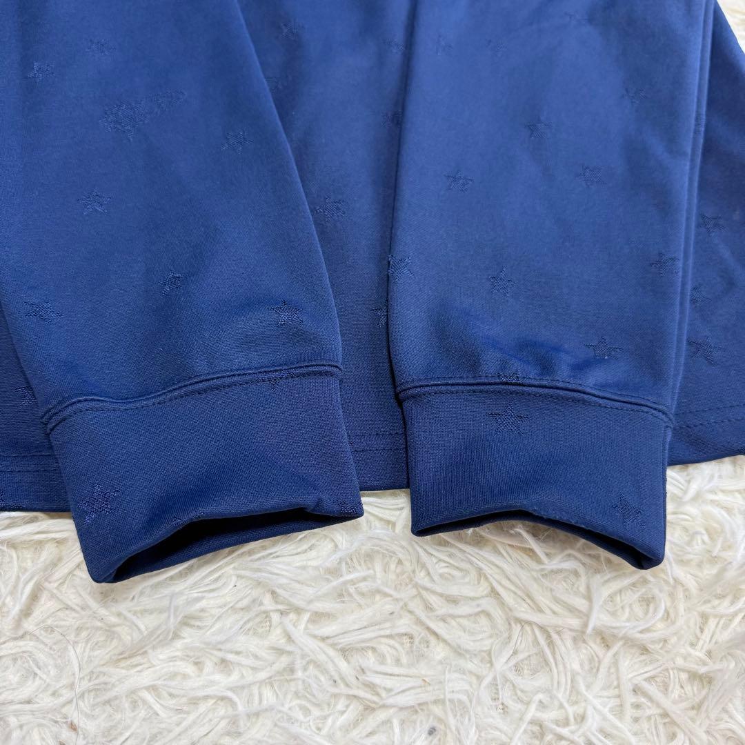 【ビームスゴルフ】美品 モックネック 長袖 総柄 ネイビー Sサイズ メンズ