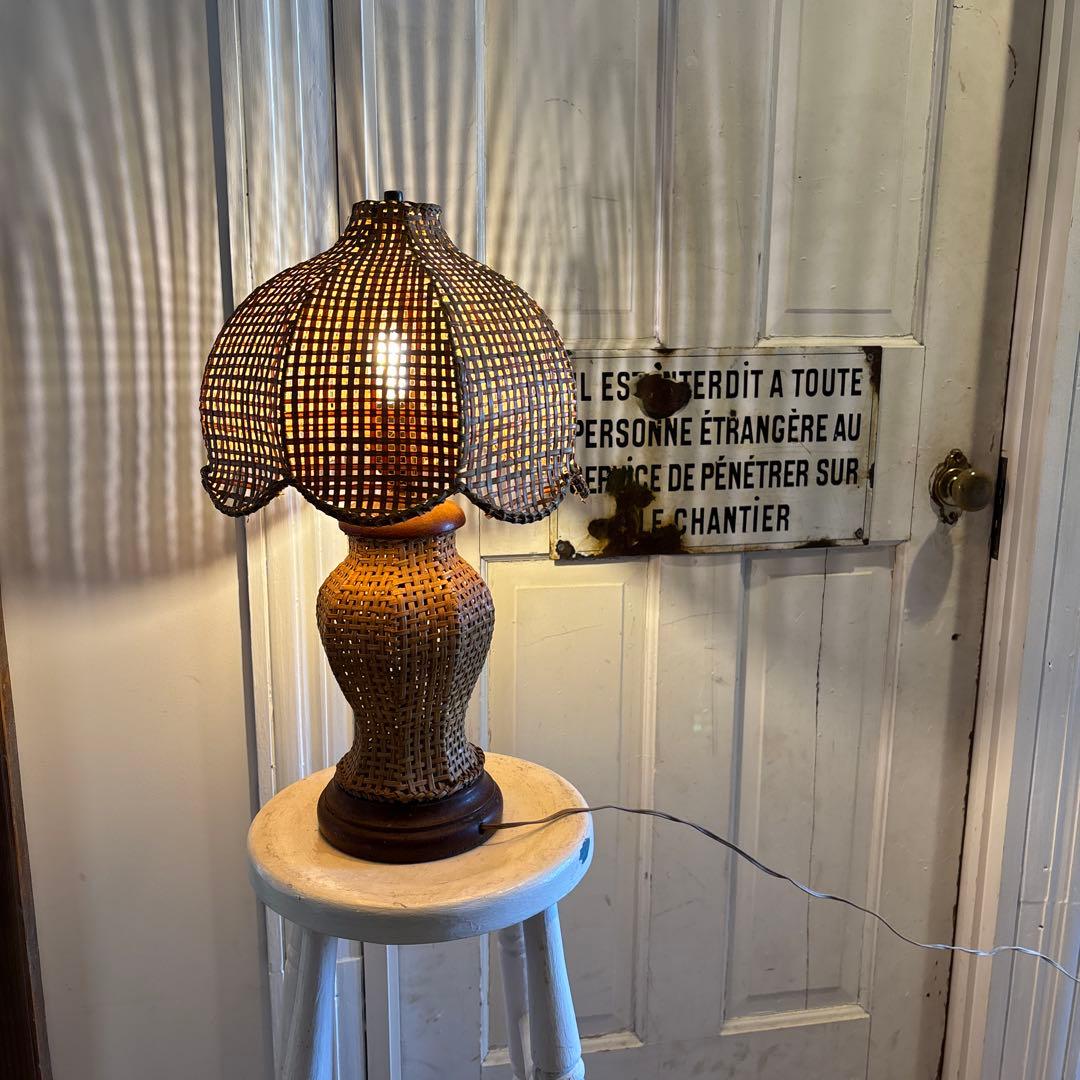 籐　ラタン　ライト　ヴィンテージ　アンティーク　レトロ