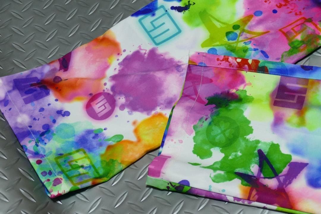 ★新品★ラウドマウスゴルフ★ストレッチツイル柄パンツ★LL★スプラッシュネオン