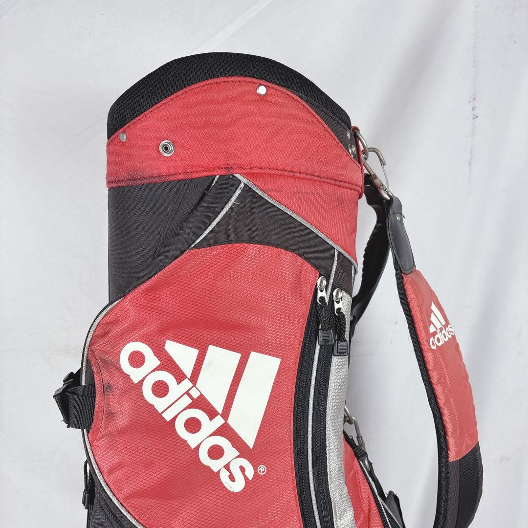 アディダス adidas キャディバッグ 6分割 ゴルフバッグ 赤