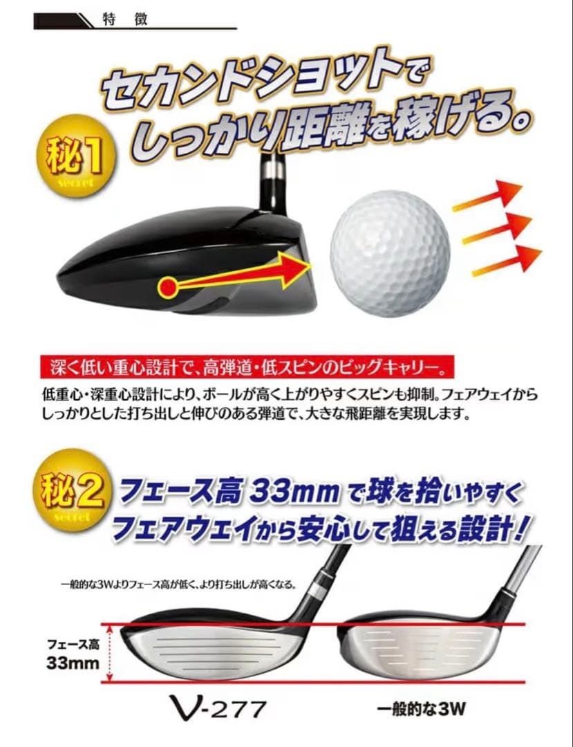 リンクスパララックス V-277 フェアウェイウッドドライバー 42インチ SR