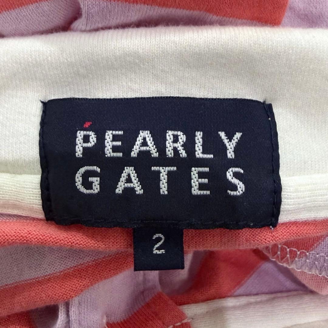 パーリーゲイツ ポロシャツ L ゴルフ ボーダー マルチ 半袖 裾シャーリング