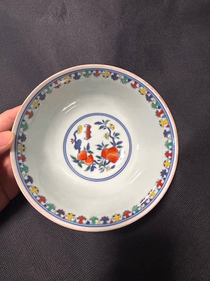 Tran Be中国清時代　闘彩　龍文茶碗 鬥彩 大清雍正年製在銘 15cm