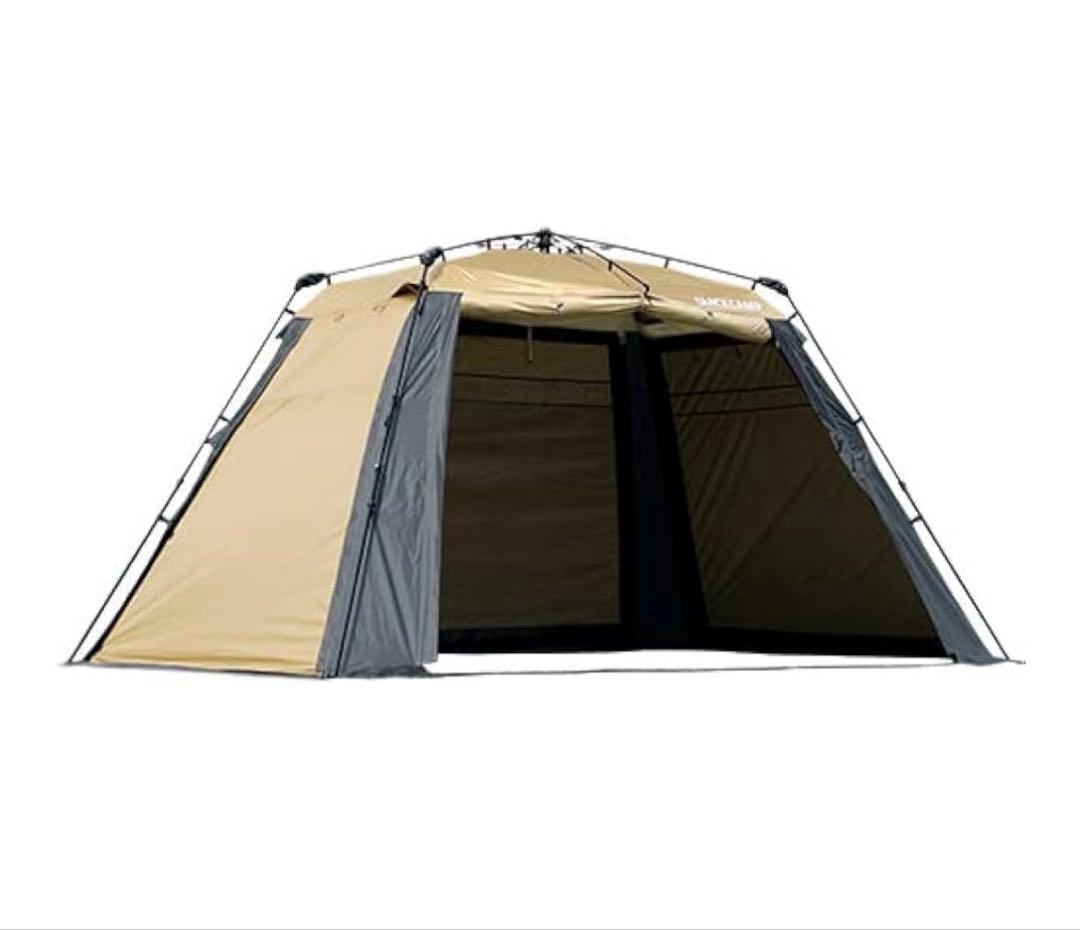 クイックキャンプ ワイドスクリーンタープ UVカット 4m×2.8m サンド